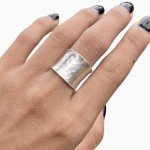 Handmade Hammered Sterling Silver Adjustable Band Ring
