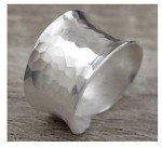 Handmade Hammered Sterling Silver Adjustable Band Ring