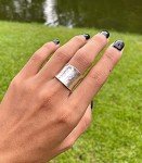 Handmade Hammered Sterling Silver Adjustable Band Ring