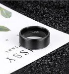 Black Titanium Matte Wedding Band Ring for All Sizes