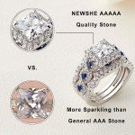 3PCS Sterling Silver Engagement & Wedding Ring Set