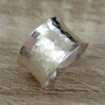 Handmade Hammered Sterling Silver Adjustable Band Ring