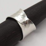 Handmade Hammered Sterling Silver Adjustable Band Ring