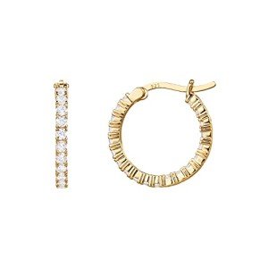 PAVOI Women's 14K Gold Plated CZ Hoop Earrings