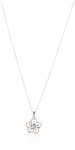 Sterling Silver White Sapphire Flower Pendant Necklace