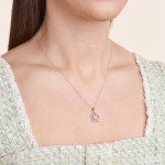 Sterling Silver White Sapphire Flower Pendant Necklace