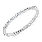 Minimalist 10K White Gold Diamond Wedding Band