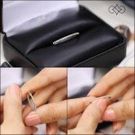 Minimalist 10K White Gold Diamond Wedding Band
