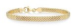 Miabella 18K Gold Over Silver Mesh Bracelet