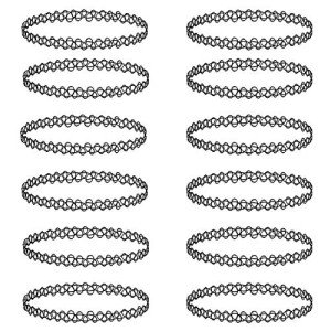 Trendy 12PC Tattoo Choker Necklace Set
