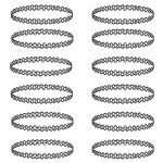 Trendy 12PC Tattoo Choker Necklace Set