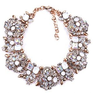 Colorful Rhinestone Bead Bib Necklace for Women