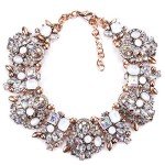 Colorful Rhinestone Bead Bib Necklace for Women