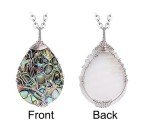 Abalone Teardrop Necklace with Tree of Life