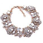 Colorful Rhinestone Bead Bib Necklace for Women