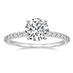 1.25 CT Round Silver Engagement Ring with Halo