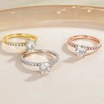 1.25 CT Round Silver Engagement Ring with Halo