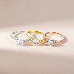 1.25 CT Round Silver Engagement Ring with Halo