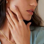 Rhodium Plated Sterling Silver Stackable CZ Ring