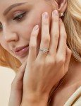 1.25 CT Round Silver Engagement Ring with Halo