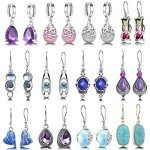Teardrop Crystal Dangle Earrings Jewelry Set