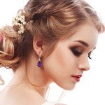 Teardrop Crystal Dangle Earrings Jewelry Set
