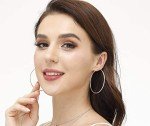 Sterling Silver Hoop Earrings Set for Women