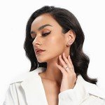 18K White Gold Plated Clear Zirconia Stud Earrings