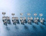 18K White Gold Plated Clear Zirconia Stud Earrings
