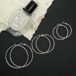 Sterling Silver Hoop Earrings Set for Women