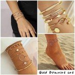 14K Gold Plated Stackable Cuff Bracelet Set