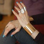 4-Piece Gold Open Wide Cuff Bracelets Set