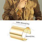 4-Piece Gold Open Wide Cuff Bracelets Set