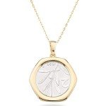 Miabella 18K Gold Bee Coin Pendant Necklace