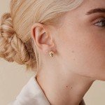 14K Gold Plated Love Knot Stud Earrings