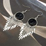 Boho Silver Dangle Earrings Set for Women