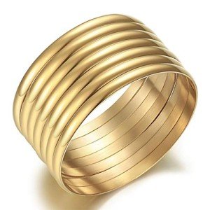 Set of 7 Women’s 14K Gold Plated Bangles
