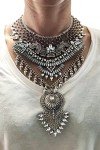 Boho Chunky Coin Tassel Necklace for Women