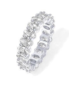 14K White Gold Plated Stackable Love Ring Size 6