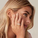 14K White Gold Plated Stackable Love Ring Size 6