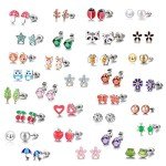 30 Pairs Cute Animal Stud Earrings Set