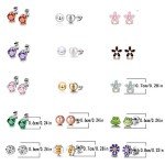 30 Pairs Cute Animal Stud Earrings Set