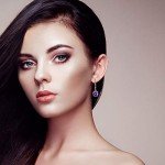 10 Pairs Silver Hoop Earrings with CZ Charms