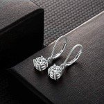 10 Pairs Silver Hoop Earrings with CZ Charms