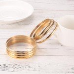 Set of 7 Gold Plated Bangle Bracelets for Women