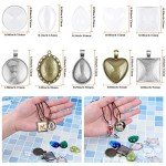 90pcs Jewelry Making Pendant Tray Set with Cabochons