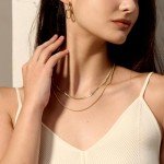 Chesky Double Layer Gold Snake Chain Necklace