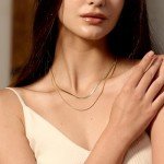 Chesky Double Layer Gold Snake Chain Necklace