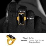 Vintage Gold-Plated Black Glass Cocktail Ring for Women