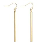 18k Gold Plated Pearl Long Bar Earrings